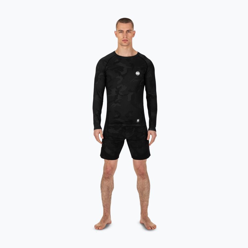 Мъжки Rashguard с дълъг ръкав Pitbull West Coast Net Camo 2 Rash black camo 2