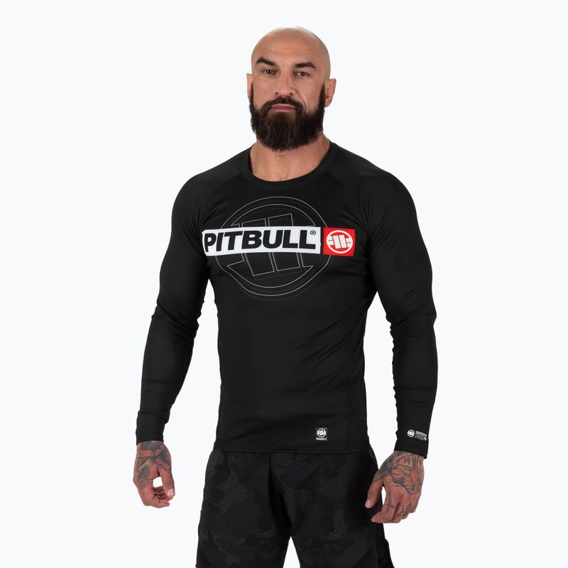 Pitbull мъжки Rashguard с дълъг ръкав Hilltop Sports черен