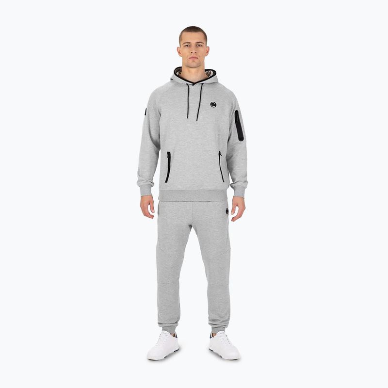 Мъжки суитшърт Pitbull Stafford Hooded grey/melange 2