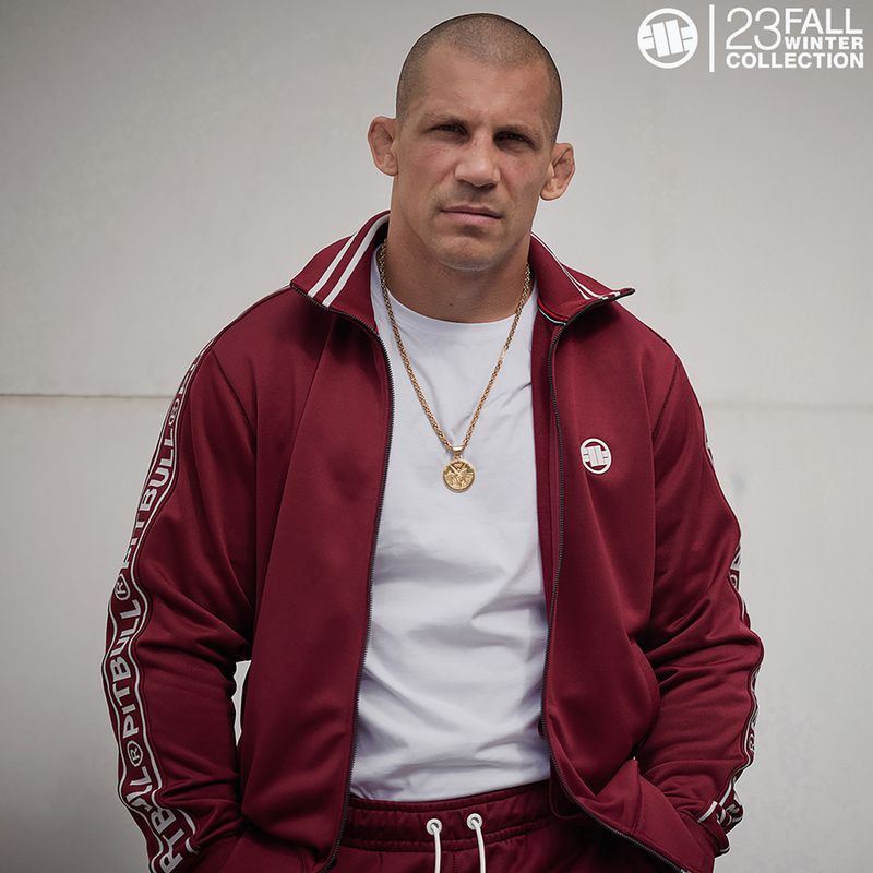 Спортно горнище Pitbull West Coast Trackjacket Tape Logo Terry Group burgundy 3