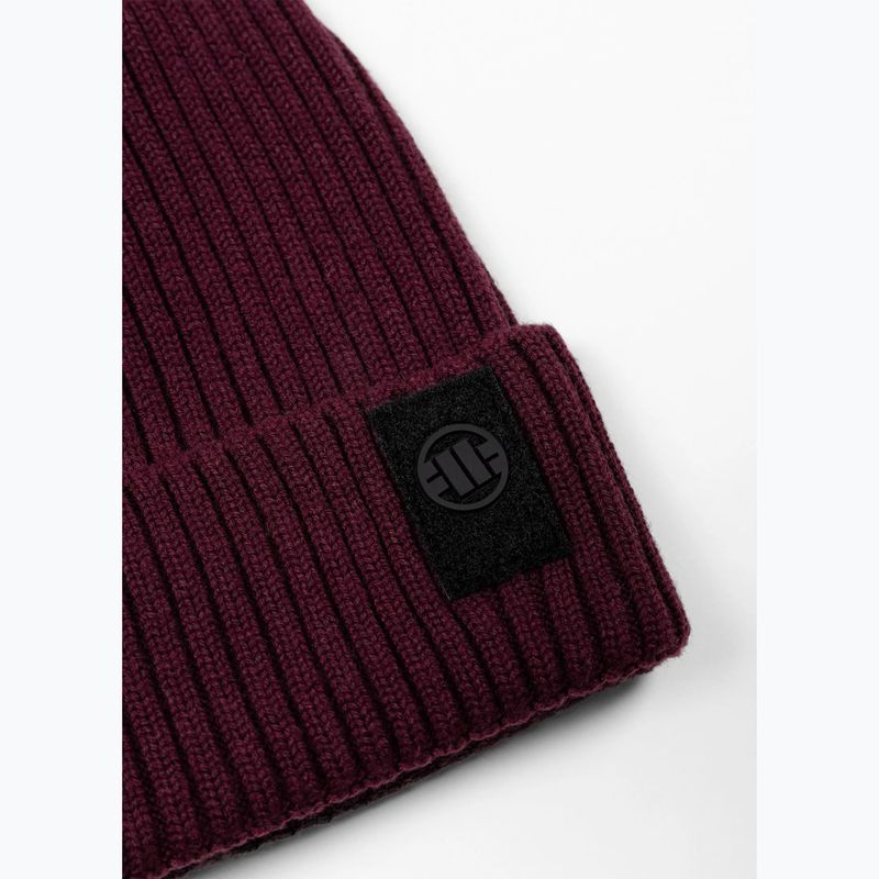 Зимна шапка Pitbull Beanie Velcro Logo burgundy 2