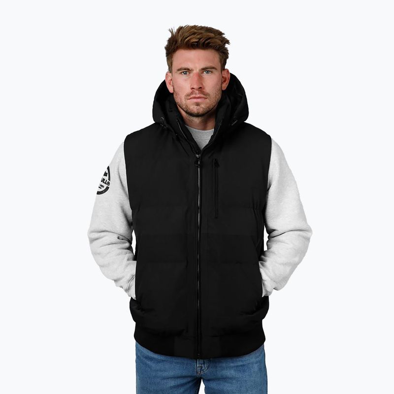 Мъжки елек Pitbull Patton Quilted Hooded Glovesleeveless black