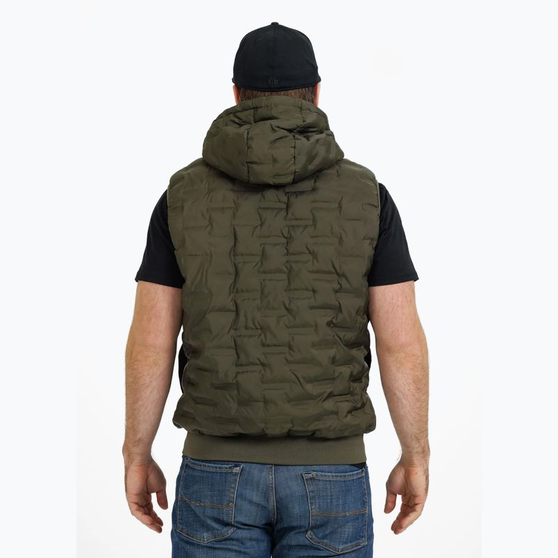 Мъжки елек Pitbull Carver Quilted Hooded olive 2