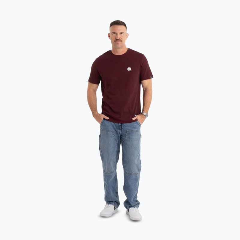 Мъжка тениска Pitbull Small Logo тъмно бордо 2