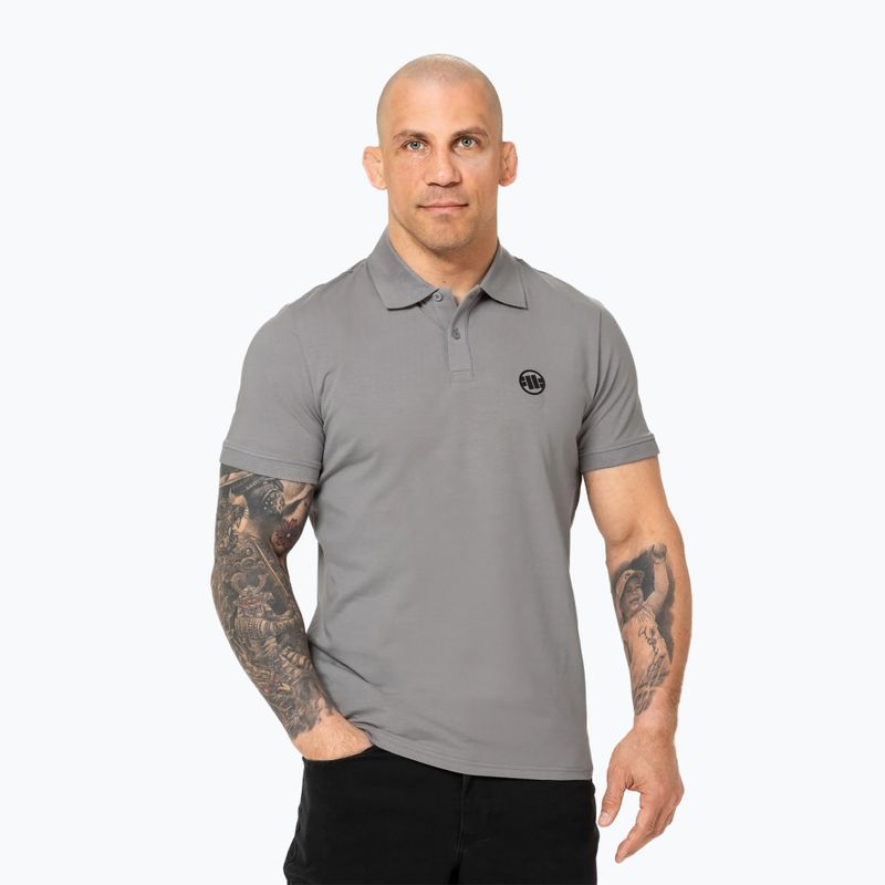 Мъжка поло тениска Pitbull Small Logo grey