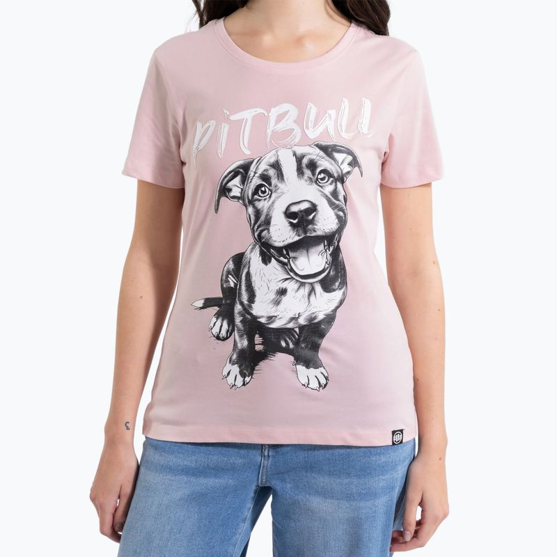 Pitbull Puppy 2 прахообразно розова тениска за жени 4