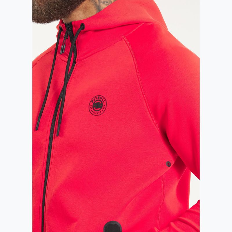 Мъжки суитшърт с качулка и цип Pitbull Dogwood fluo/red 5