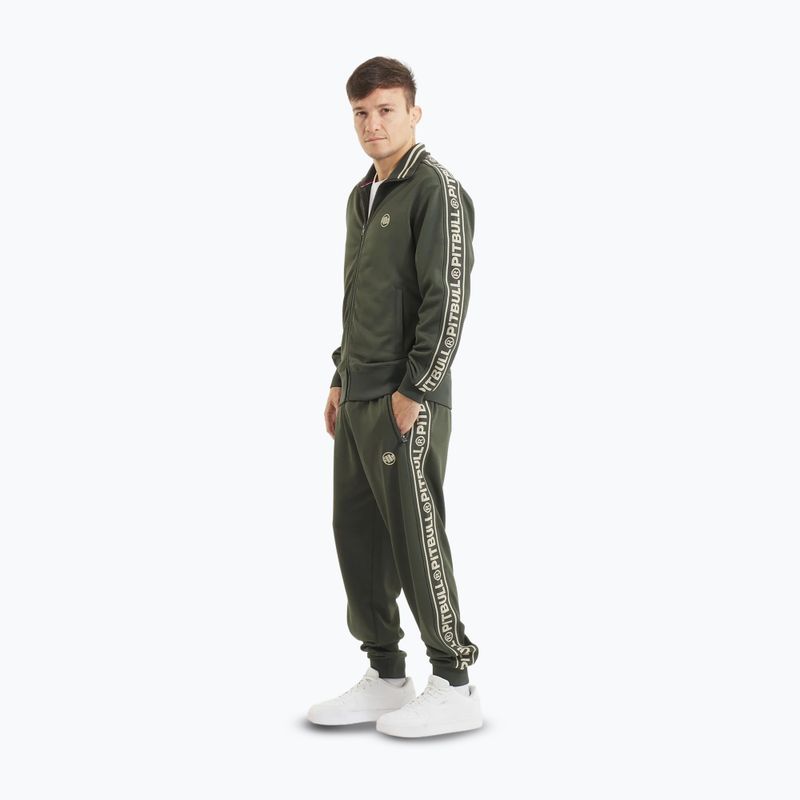 Мъжки спортен екип Pitbull Trackjacket Tape Logo Terry Group old green 2