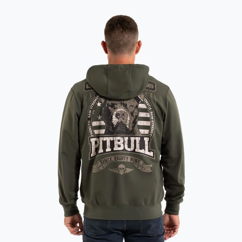 Мъжки суитшърт с качулка и цип Pitbull Troublemaker old green 2