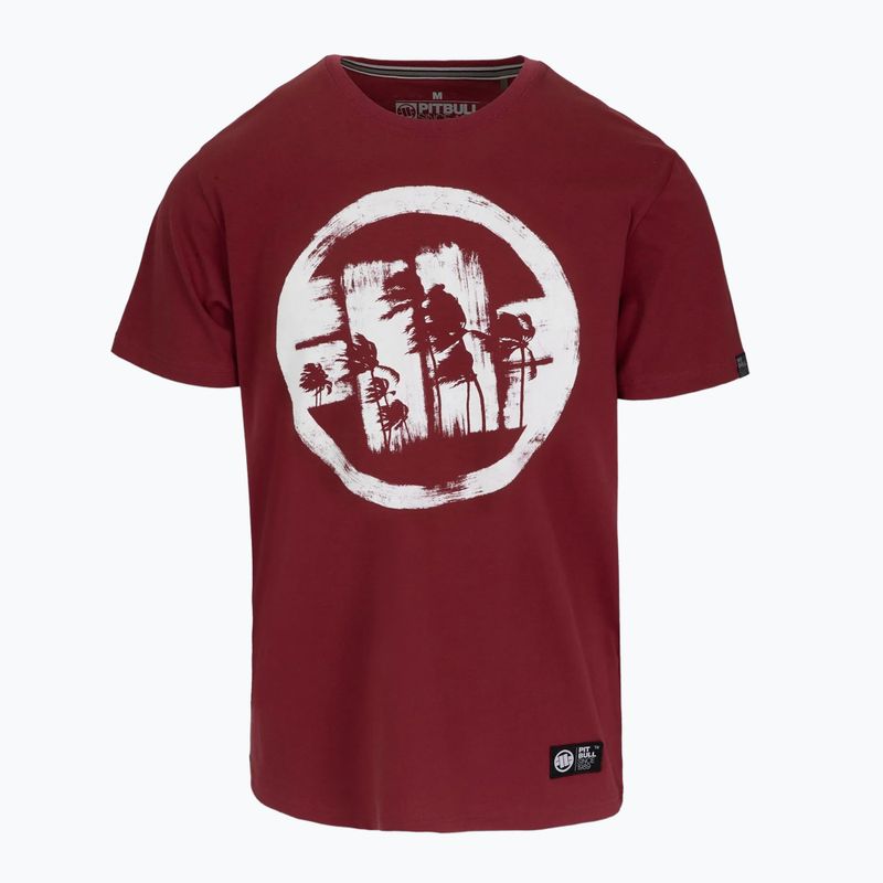 Мъжка тениска Pitbull Logo Palms burgundy 4