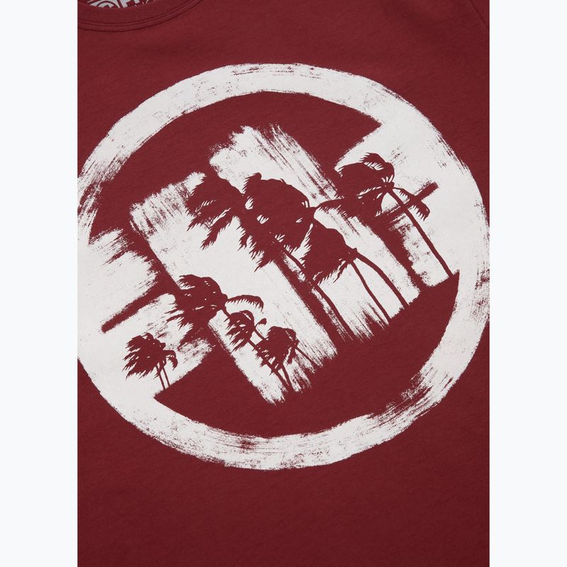 Мъжка тениска Pitbull Logo Palms burgundy 7