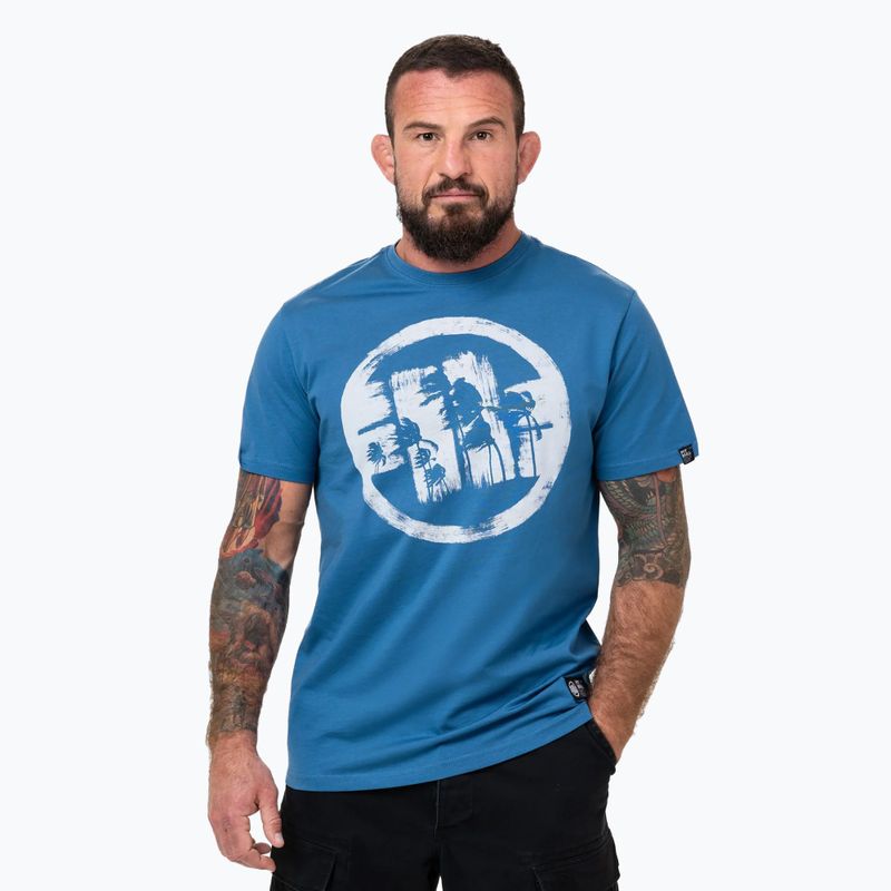 Мъжка тениска Pitbull Logo Palms shade blue