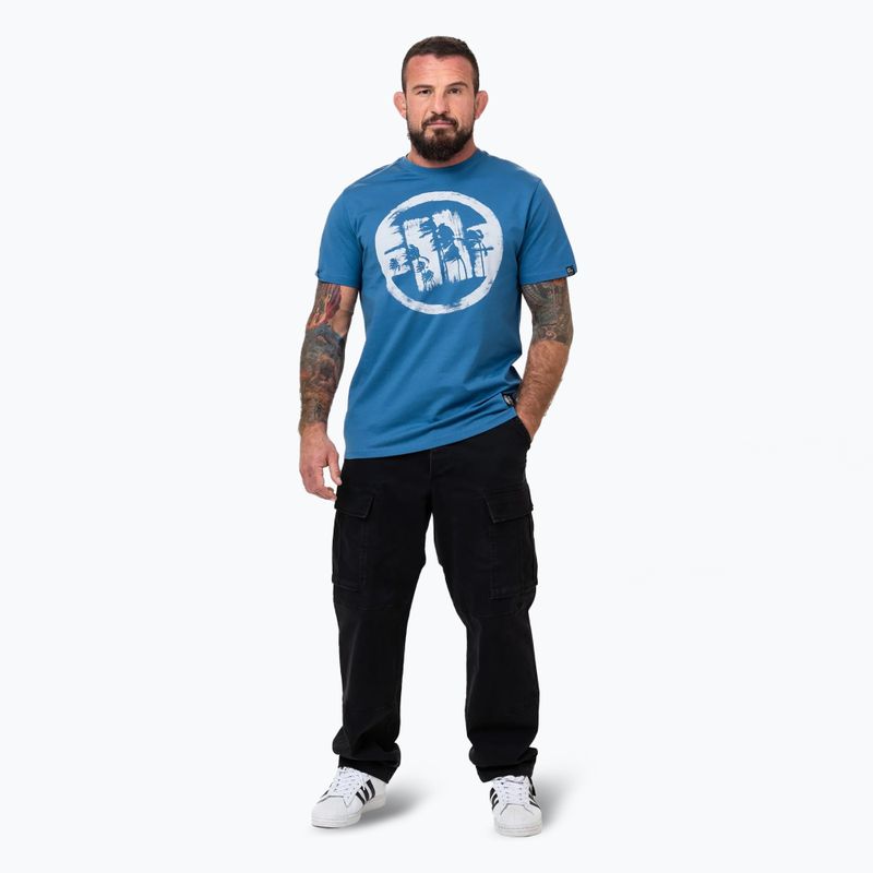 Мъжка тениска Pitbull Logo Palms shade blue 2