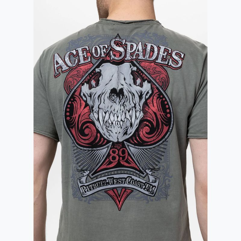 Pitbull Ace Of Spades мъжка тениска в приглушено зелено 3