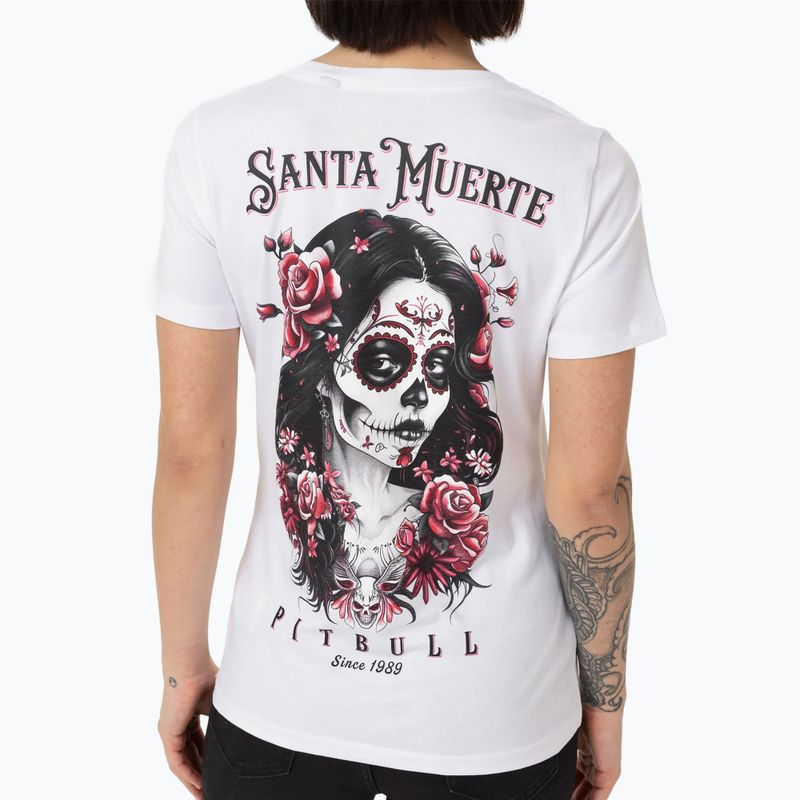 Pitbull Santa Muerte дамска тениска Rose white 3