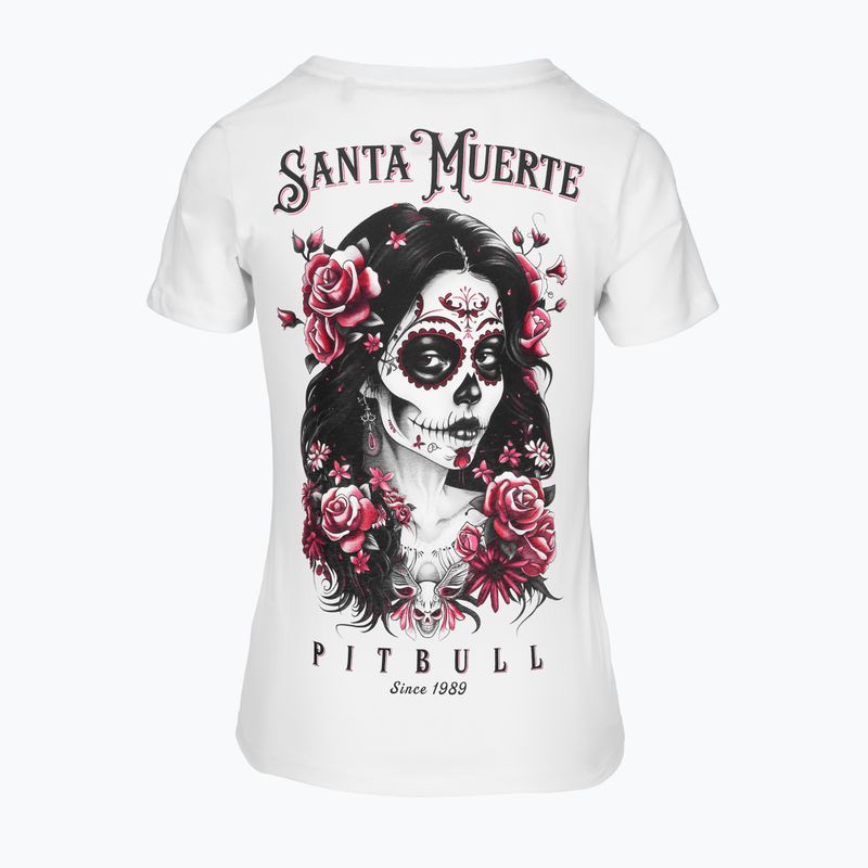 Pitbull Santa Muerte дамска тениска Rose white 4