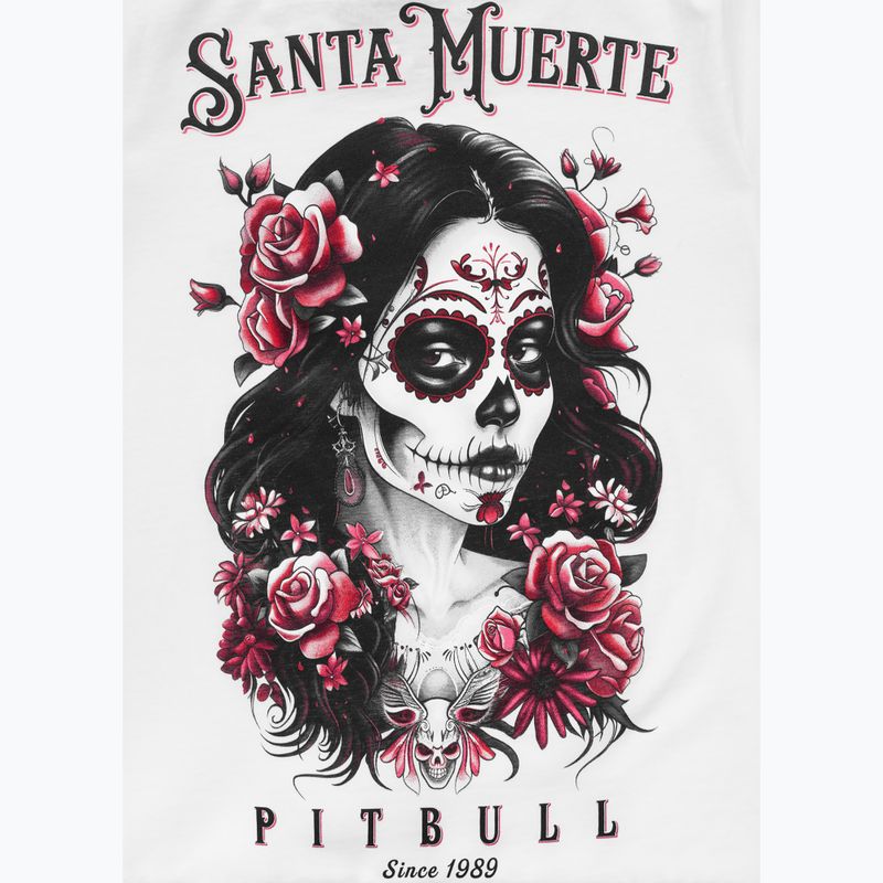 Pitbull Santa Muerte дамска тениска Rose white 8