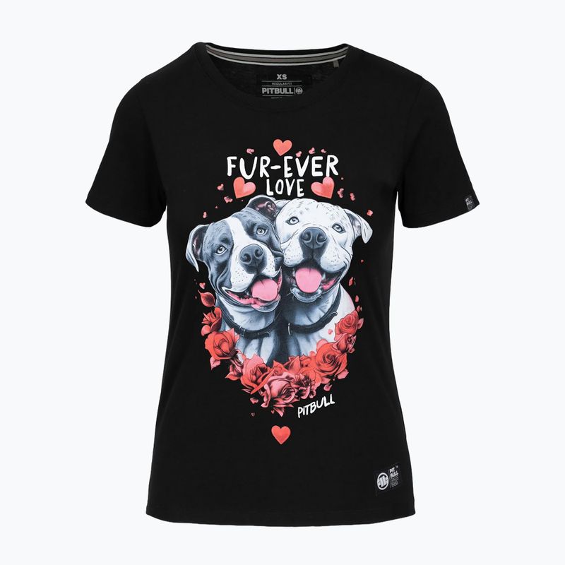 Pitbull Fur Ever Love дамска тениска черно