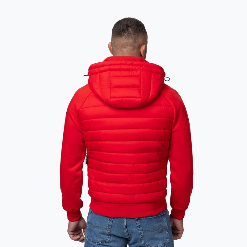 Мъжко яке Pitbull Palomar Padded Hooded Hybrid fluo/red 3