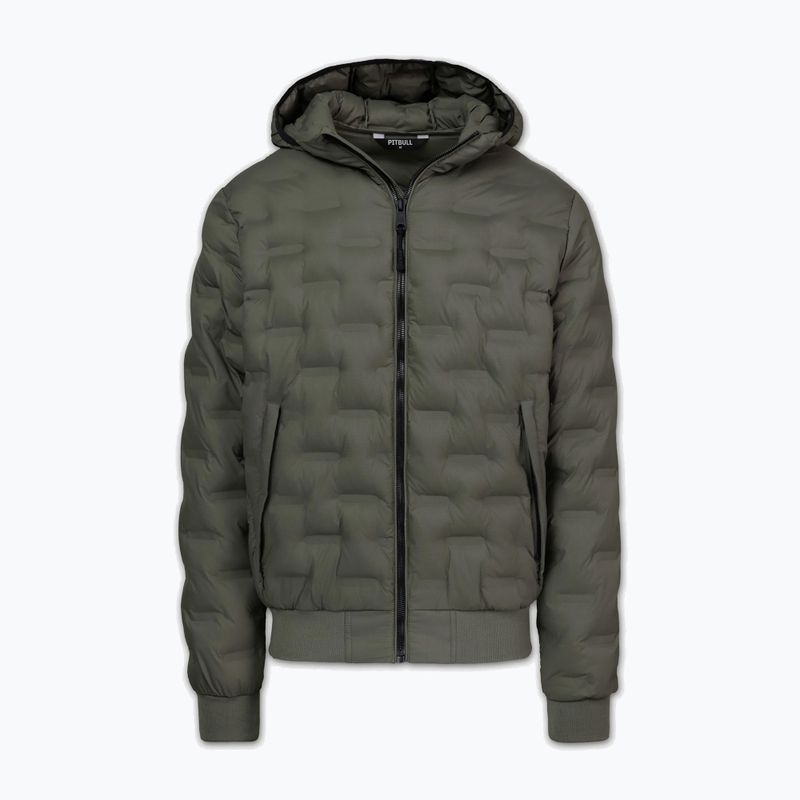 Мъжко зимно яке Pitbull Fisk Quilted Hooded olive 3