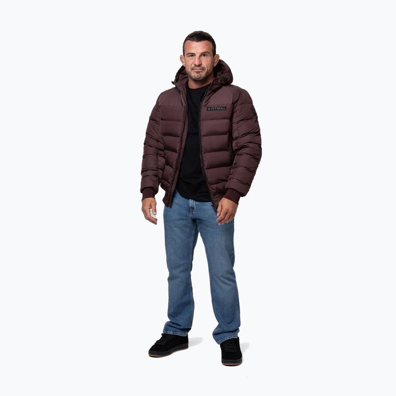 Мъжко зимно яке Pitbull Dillon Quilted Hooded burgundy 2