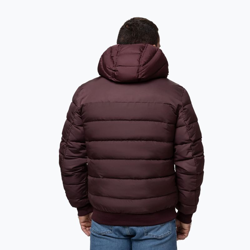 Мъжко зимно яке Pitbull Dillon Quilted Hooded burgundy 3