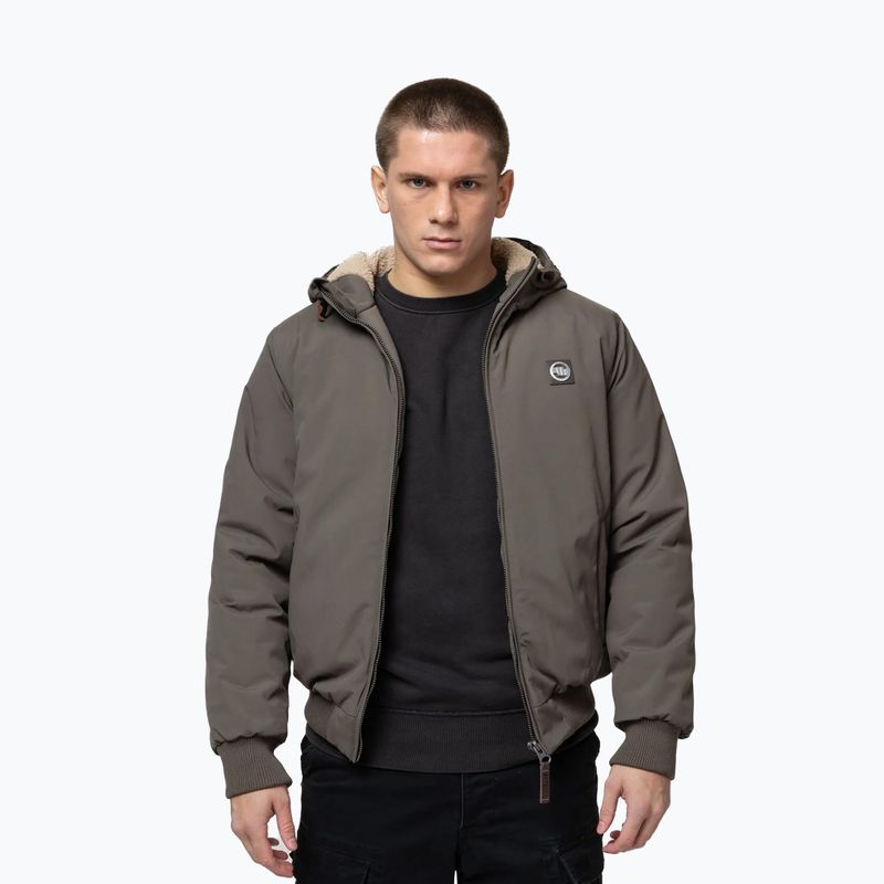 Мъжко зимно яке Pitbull Elkwood 3 Sherpa Hooded taupe 4