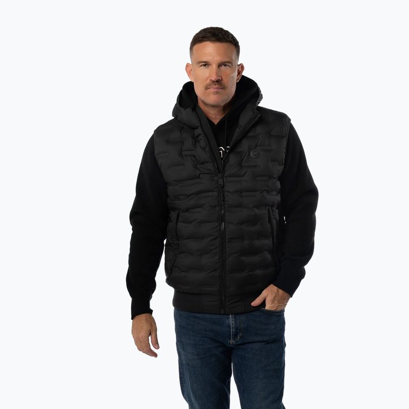 Мъжки елек Pitbull Fisk Quilted Hooded black