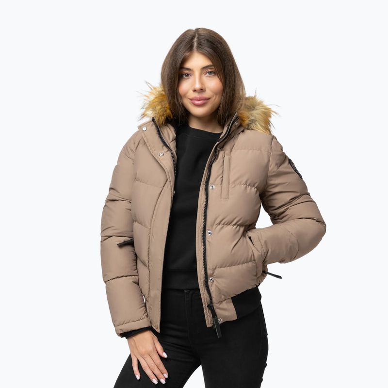 Дамско зимно яке Pitbull Azalea Quilted Hooded dark sand 4