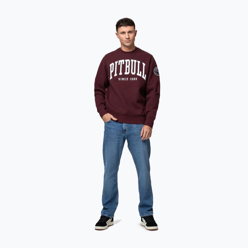 Мъжки суитшърт Pitbull Norton Crewneck dark burgundy 2