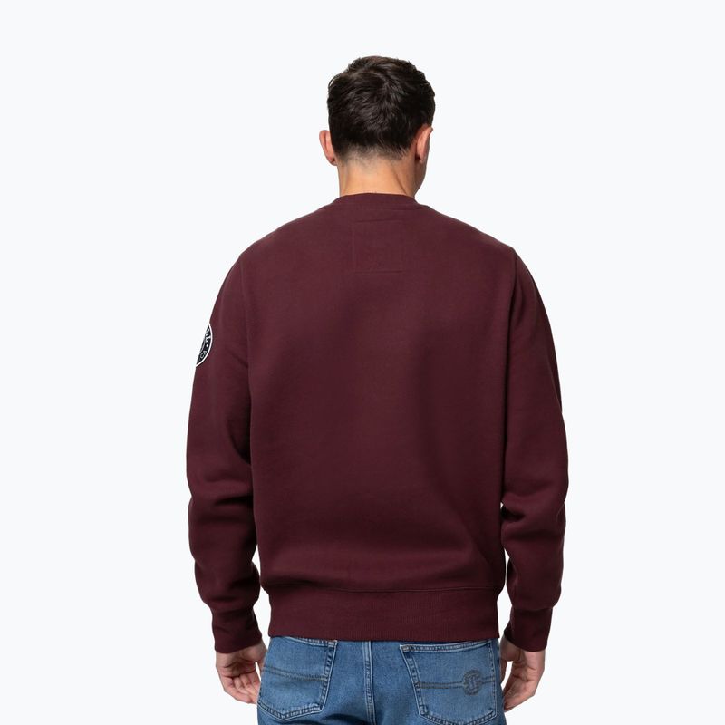 Мъжки суитшърт Pitbull Norton Crewneck dark burgundy 3