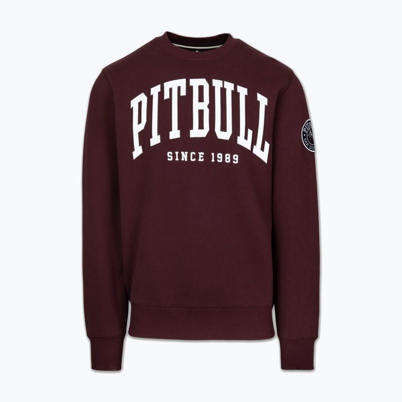Мъжки суитшърт Pitbull Norton Crewneck dark burgundy 4