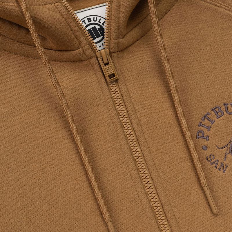 Мъжки суитшърт Pitbull San Diego Ca Hooded Zip honey yellow 7