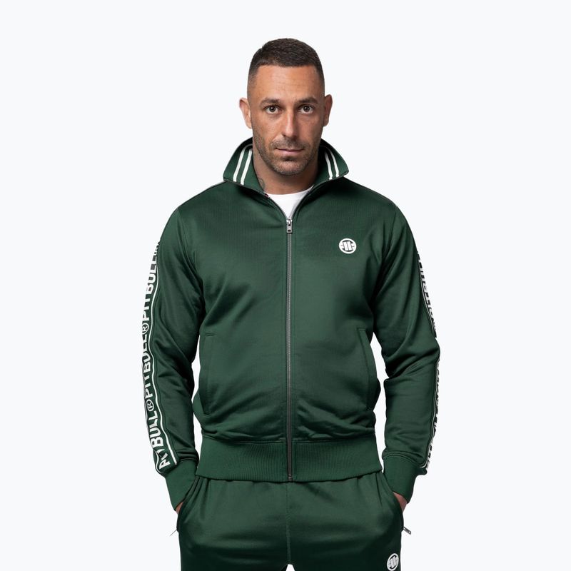 Мъжки суитшърт Pitbull Trackjacket Tape Logo Terry Group bottle green