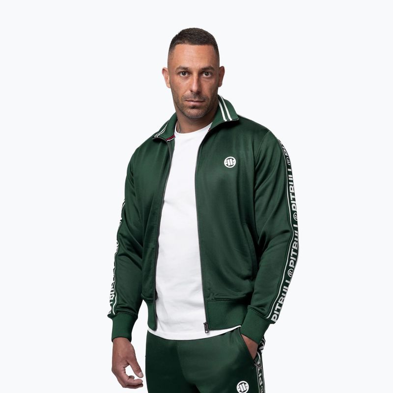 Мъжки суитшърт Pitbull Trackjacket Tape Logo Terry Group bottle green 4
