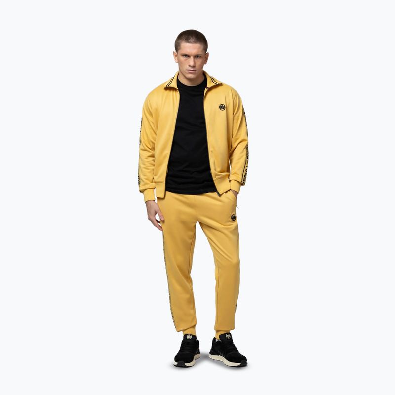 Мъжки суитшърт Pitbull Trackjacket Tape Logo Terry Group pale yellow 2