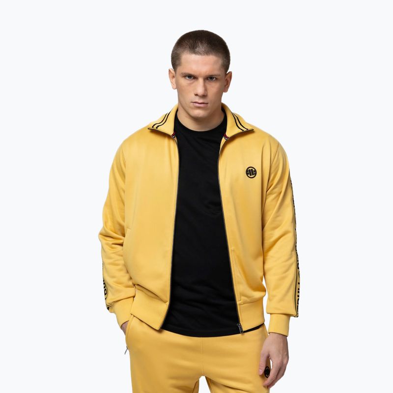 Мъжки суитшърт Pitbull Trackjacket Tape Logo Terry Group pale yellow 4