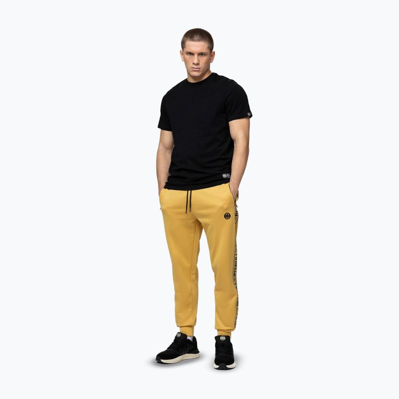 Мъжки панталони Pitbull Trackpants Tape Logo Terry Group pale yellow 2