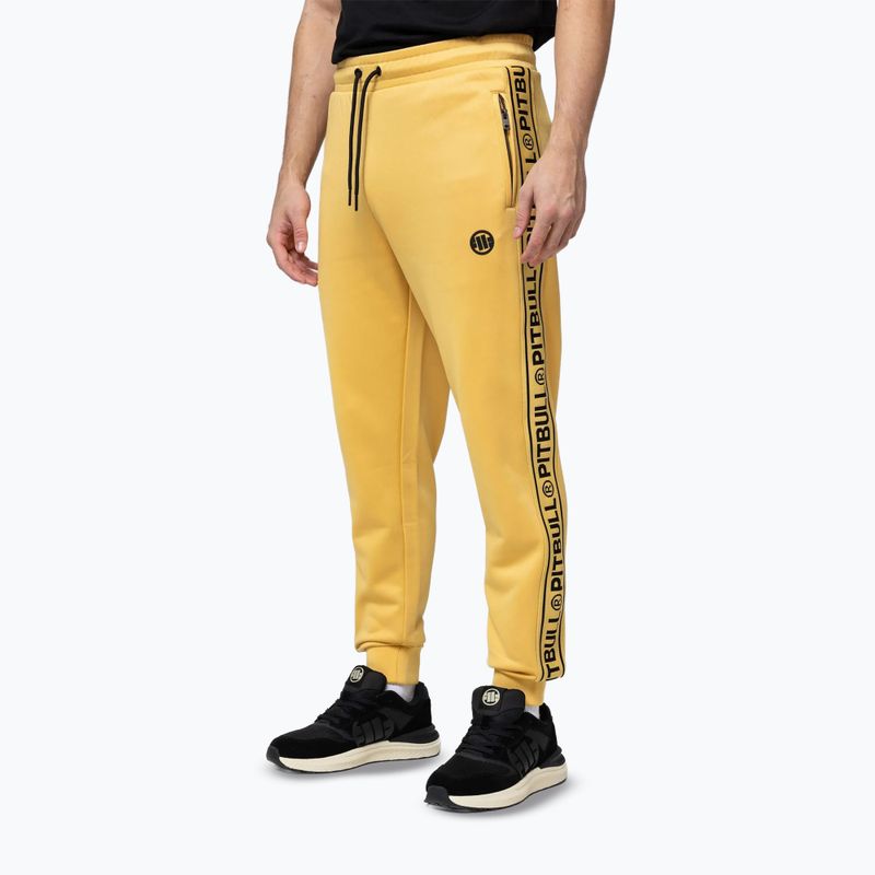 Мъжки панталони Pitbull Trackpants Tape Logo Terry Group pale yellow 4