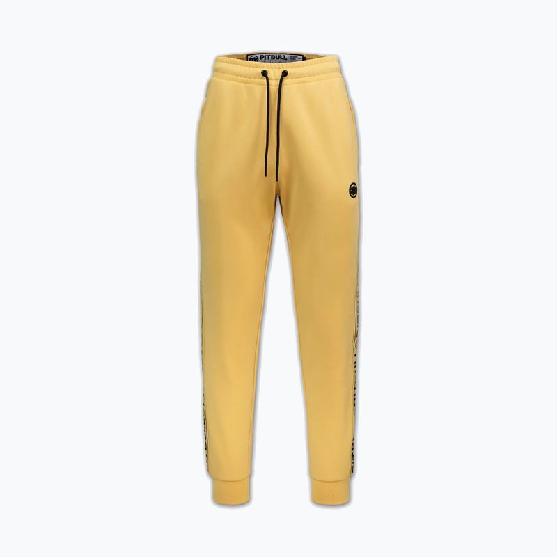 Мъжки панталони Pitbull Trackpants Tape Logo Terry Group pale yellow 5