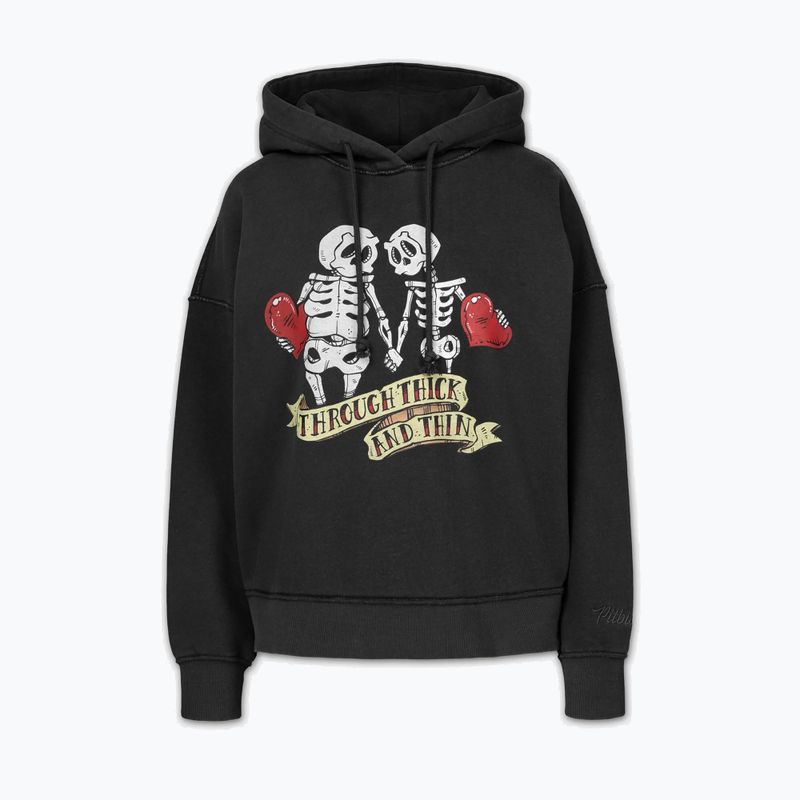 Дамски суитшърт Pitbull Thick & Thin Hooded dark graphite 4