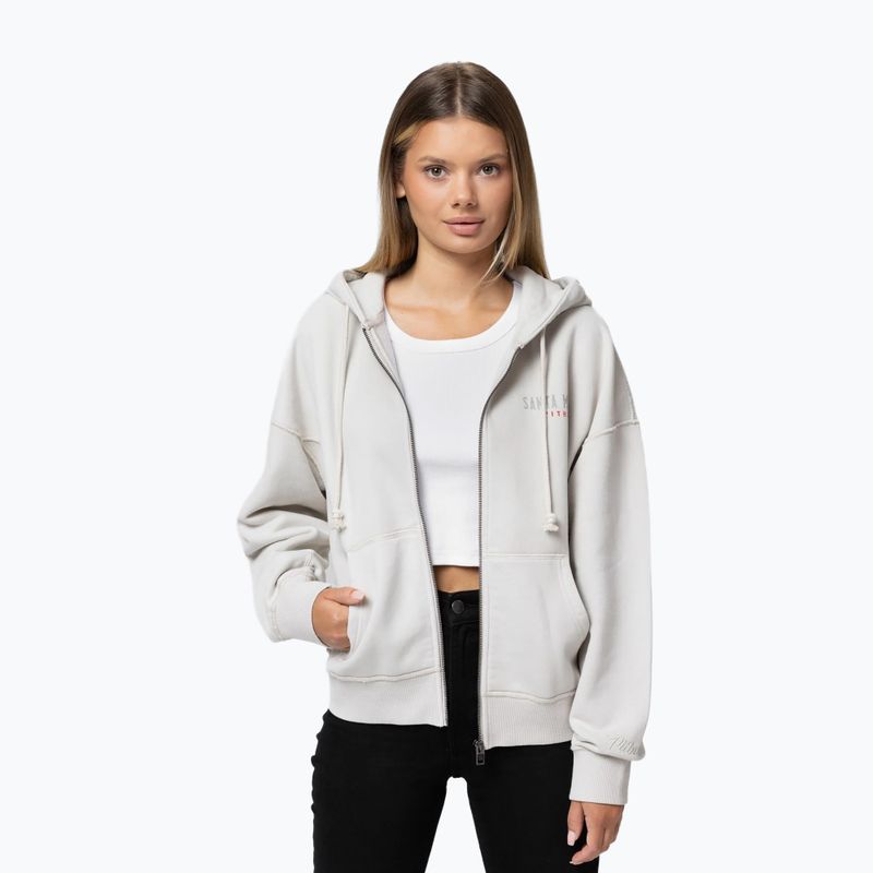 Дамски суитшърт Pitbull Santa Muerte Hooded Zip white stone 4