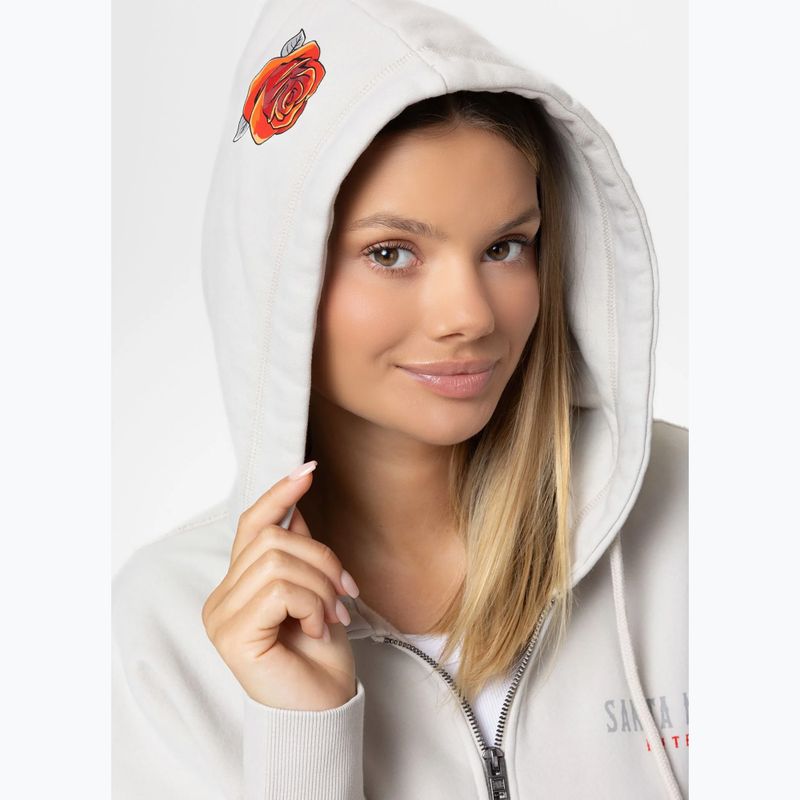 Дамски суитшърт Pitbull Santa Muerte Hooded Zip white stone 6