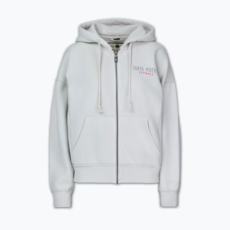 Дамски суитшърт Pitbull Santa Muerte Hooded Zip white stone 8