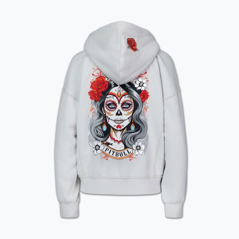 Дамски суитшърт Pitbull Santa Muerte Hooded Zip white stone 9