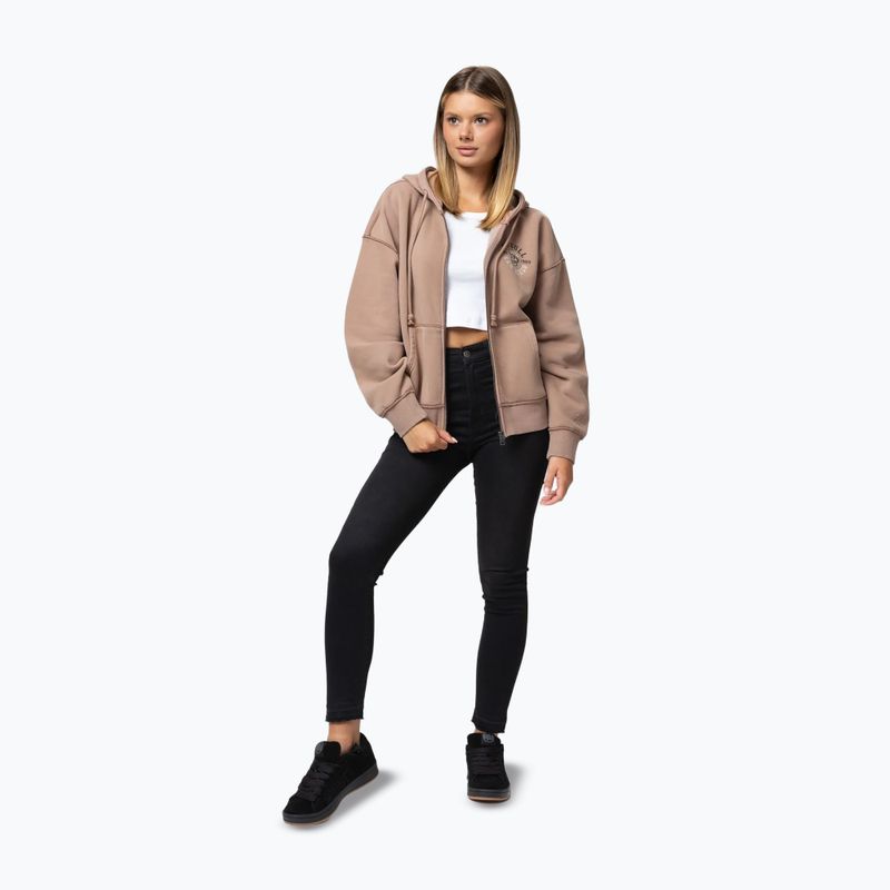 Дамски суитшърт Pitbull Skull Surf Hooded Zip chocolate mousse 2