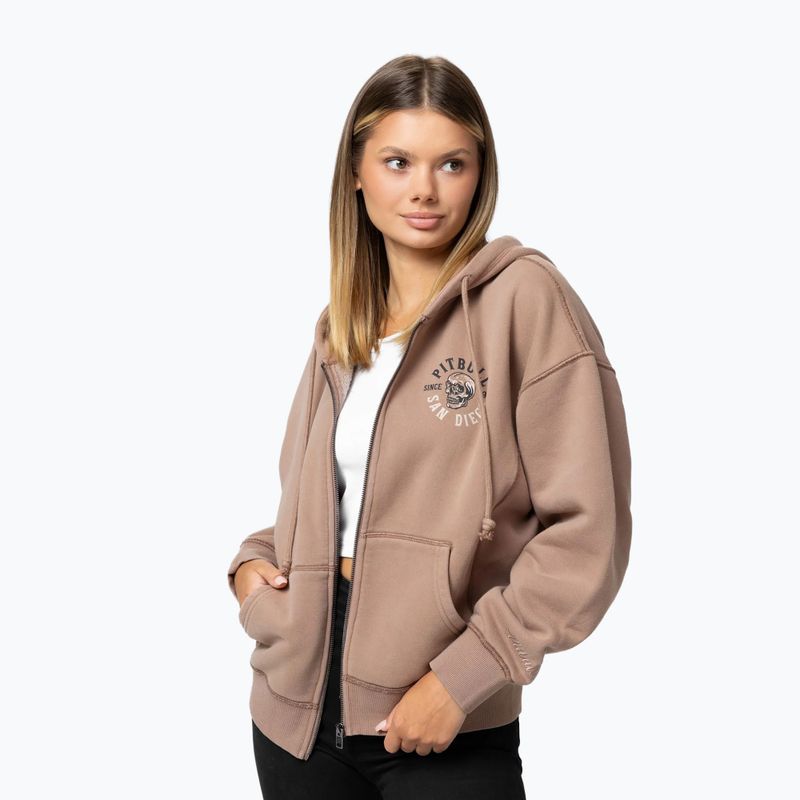 Дамски суитшърт Pitbull Skull Surf Hooded Zip chocolate mousse 5