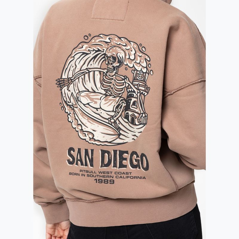 Дамски суитшърт Pitbull Skull Surf Hooded Zip chocolate mousse 6