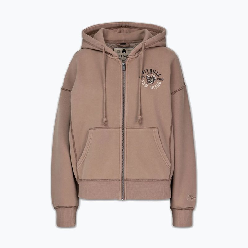Дамски суитшърт Pitbull Skull Surf Hooded Zip chocolate mousse 7