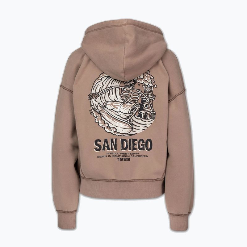 Дамски суитшърт Pitbull Skull Surf Hooded Zip chocolate mousse 8